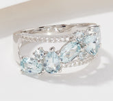 Affinity Gems Gemstone and White Zircon Ring, Sterling, Size 7